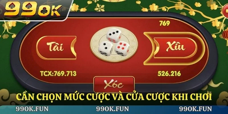 Cần chọn mức cược và cửa cược khi chơi